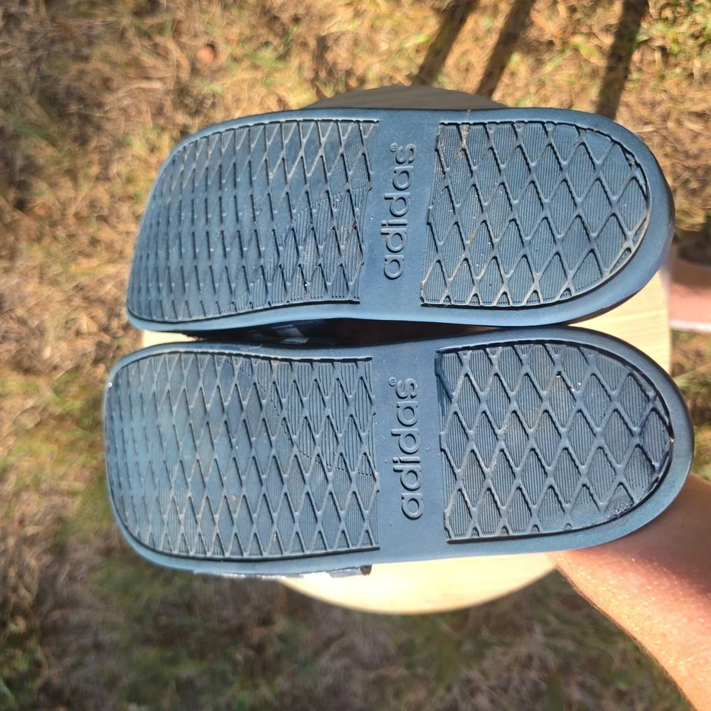 Adidas Adilette Shower Slides Mens 13 Navy Blue White FZ1752 Athletic Sandals